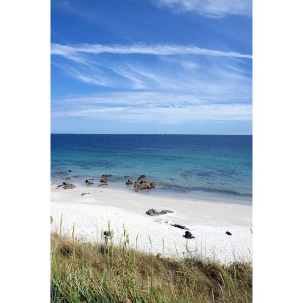 Tableau mural plage Nevez Bleu - Acacia - 44 x 30 x 3 cm