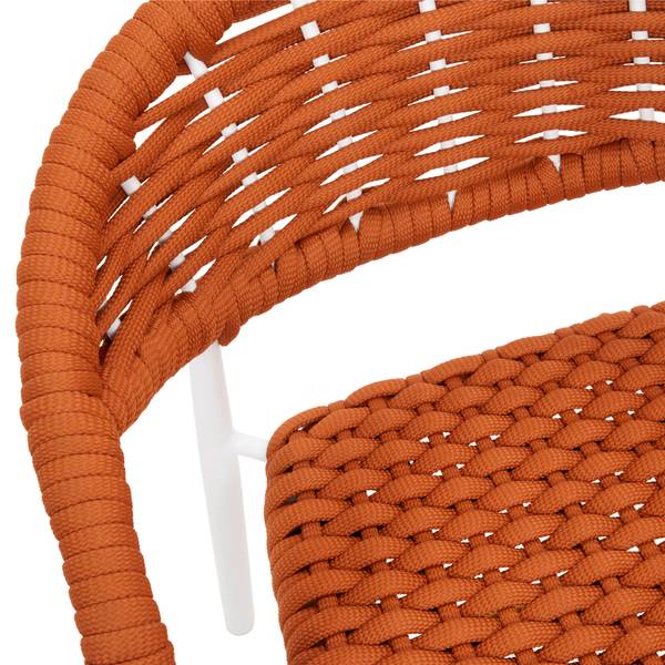 Gartenstuhl ANTONIA Orange - Weiß - Metall - Textil - 58 x 76 x 59 cm