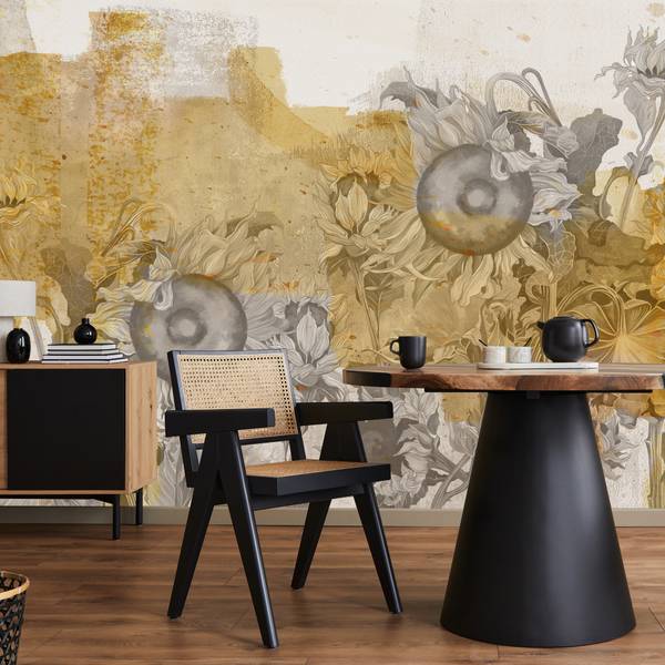 Fototapete SONNENBLUMEN Pflanzen Retro 520 x 318 x 318 cm