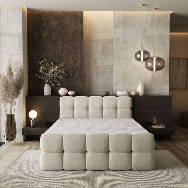 Boxspringbett BRUME SR Creme - Liegefläche Breite: 180 cm