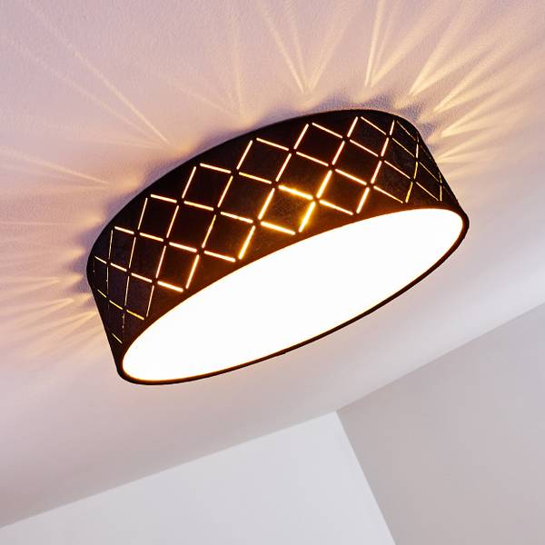 Deckenleuchte Aggius Schwarz - Gold - Metall - 11 x 10 x 39 cm