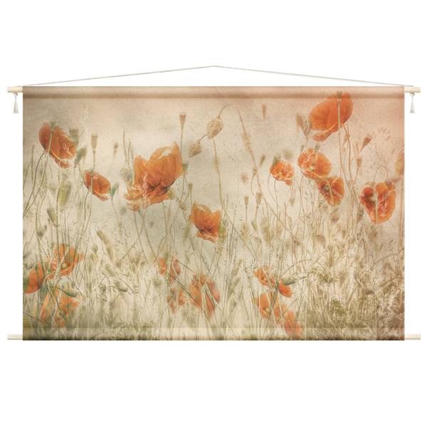 Wandteppich Mohnblumen, Gräser im Feld 185 x 125 cm