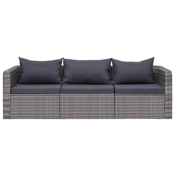 Garten-Lounge-Set 3059494 8-teilig Grau - Polyrattan - 68 x 63 x 72 cm