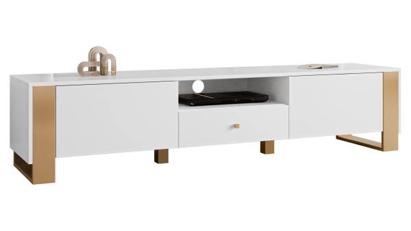 TV-Lowboard Loutio Weiß - Holzwerkstoff - 180 x 40 x 40 cm
