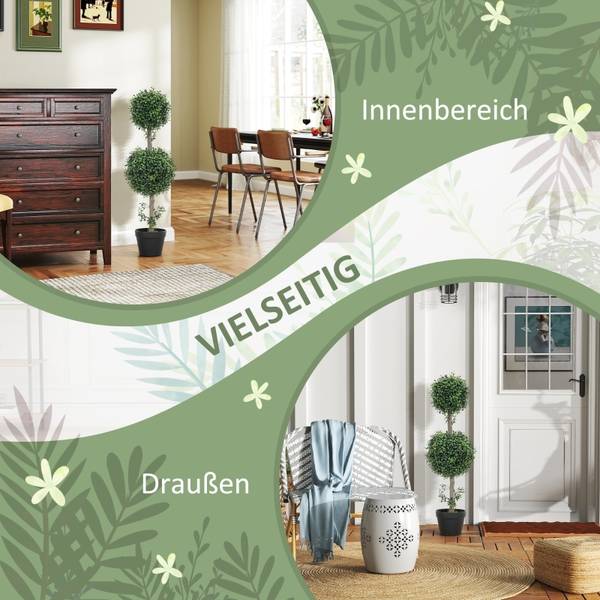 Buchsbaum CD81 2er-Set Grün - Kunststoff - 18 x 92 x 18 cm
