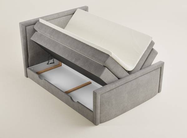 Boxspring Fresco beige - grijs - Ligoppervlak breedte: 140 cm