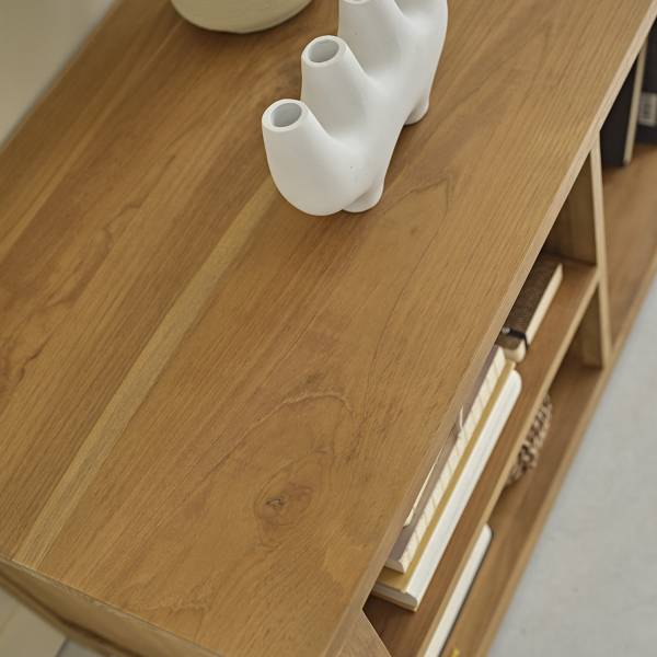 TV-Möbel BOSTON Beige - Massivholz - 150 x 50 x 150 cm