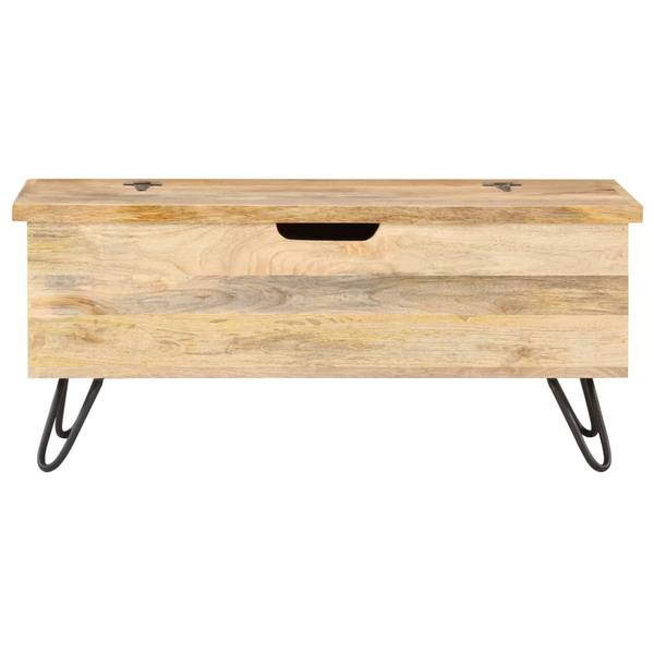 Coffre 289635 Marron - Manguier - Acier - 90 x 45 x 40 cm