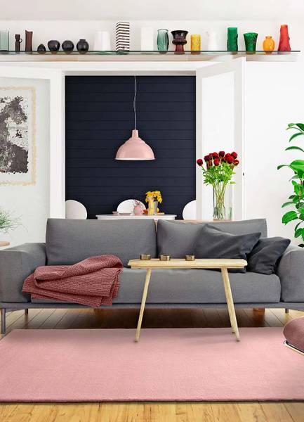 Tapis à poils courts BERNA Rose foncé - 60 x 110 cm