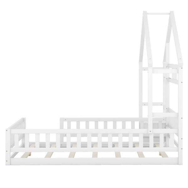 Lit bébé Mara Ⅱ Blanc - Pin - Acier - 203 x 190 x 203 cm