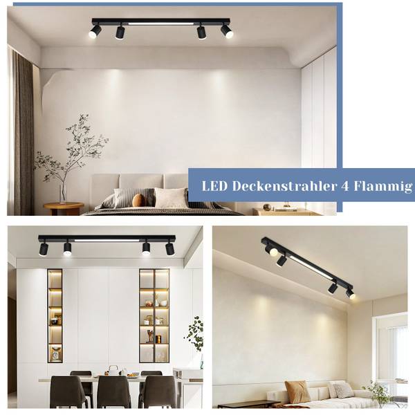 Plafondlamp Karyl II met 4 lichtbronnen zwart - kunststof - 5 x 15 x 110 cm