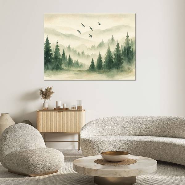 Canvas schilderij Bergen 90 x 60 cm