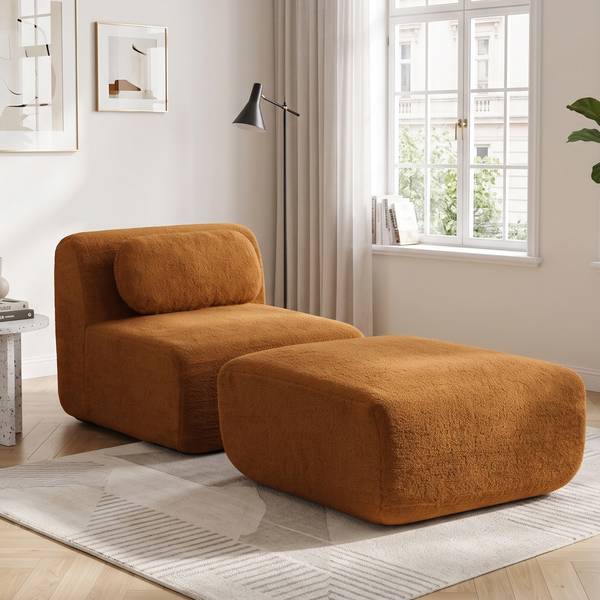 Modulares Sofa Mir-Edg Braun - Textil - 79 x 71 x 177 cm