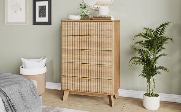 Sideboard SQOP01 Braun - Massivholz - 40 x 108 x 73 cm