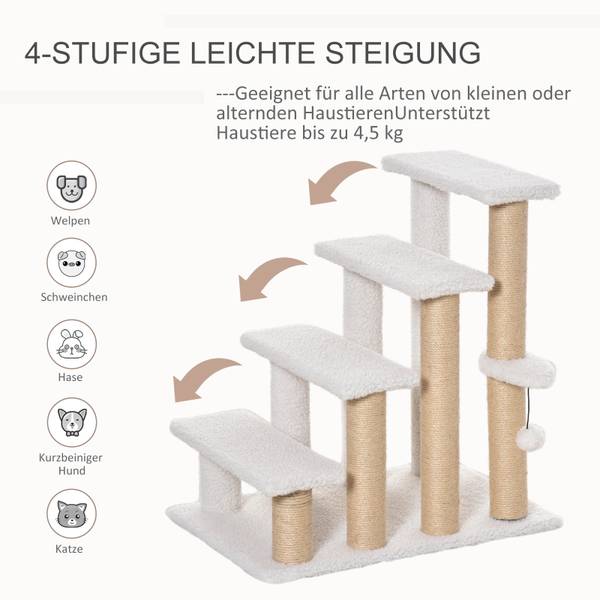 Escaliers pour animaux D06-093 Verre blanc - 60 x 64 cm