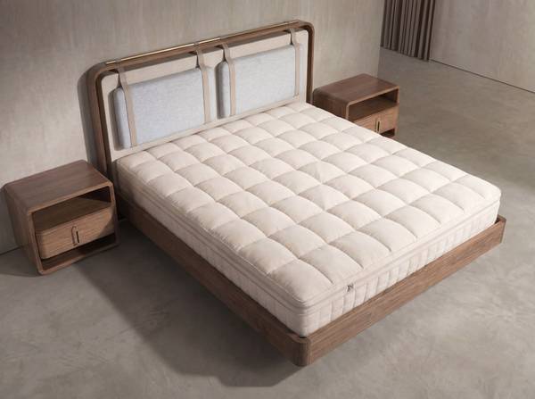 Matratze 7244 Beige - Baumwollstoff - Leinen - Polyester - 160 x 31 x 200 cm