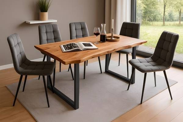 Esstisch MAX Beige - Akazie - 160 x 77 x 85 cm