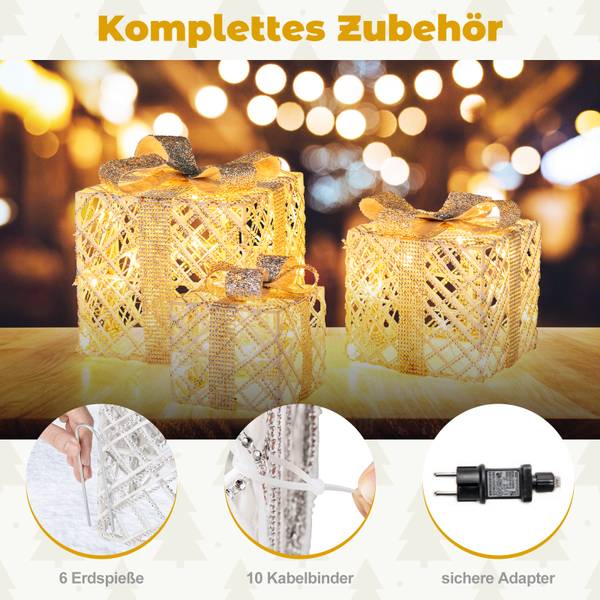 Weihnachtsbox OY46007PQDE(3-tlg.) Weiß - Metall - 25 x 23 x 25 cm