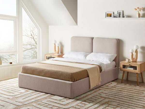 Doppelbett ARBOIS Beige - Schwarz - Liegefläche Breite: 140 cm