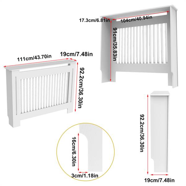 Cache-radiateur Vertical XJJ676-B-M 111 x 92 cm