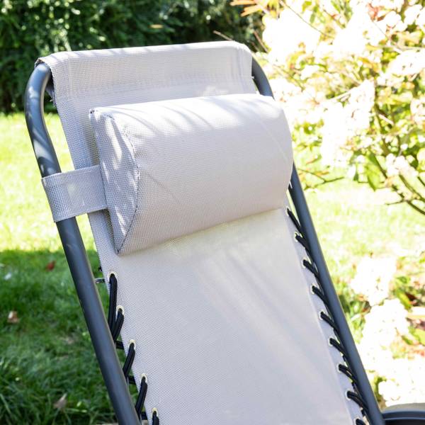 Klappbarer Gartensessel Monaco Grau - Stahl - 65 x 110 x 160 cm
