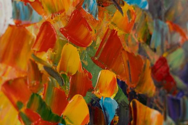 Acrylbild Handgemalt Liebespaar Uv Baumwollstoff - 120 x 60 x 4 cm