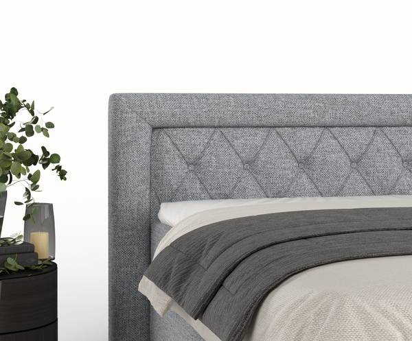 Premium Boxspringbett Jayleen Grau - Liegefläche Breite: 140 cm