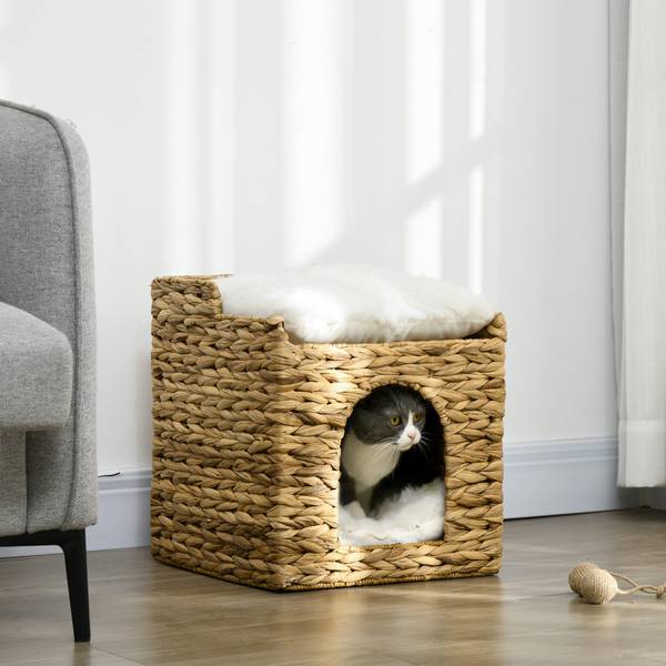 Katzenhöhle CP63 Braun - Rattan - 42 x 42 x 38 cm