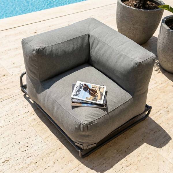 Ecksessel und Gestell Mixi Grau - Textil - 97 x 77 x 97 cm