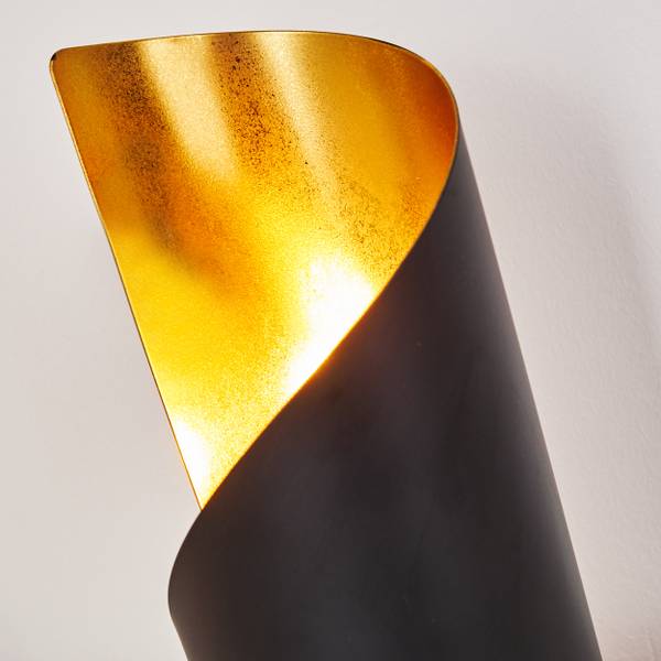 Tischleuchte Barberino Schwarz - Gold - Metall - 12 x 24 x 12 cm