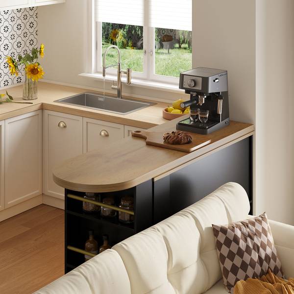 Bartisch LN-AMR Schwarz - Holzwerkstoff - 205 x 100 x 39 cm