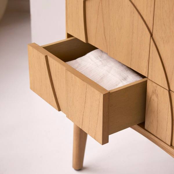 Schrank Otho Beige - Mindi - 90 x 180 x 45 cm