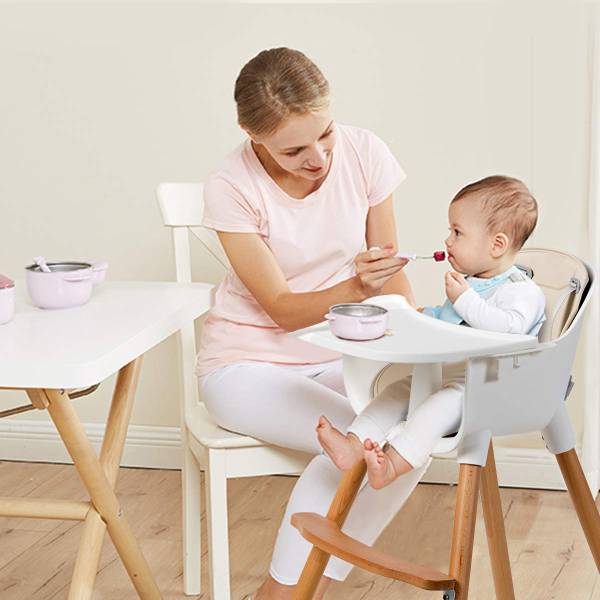 Babyhochstuhl Kinderhochstuhl Beige - Kunststoff - 57 x 83 x 57 cm