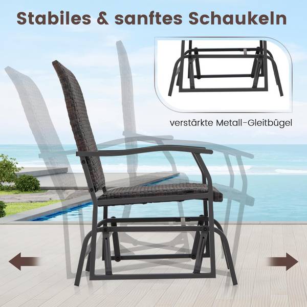 Balkonmöbel Set ZB33613NZDE (3-teilig) Braun - Polyrattan
