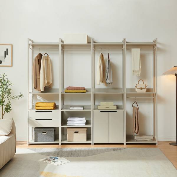 Standgarderobe Jässaatka Grau - Stahl - 61 x 200 x 40 cm