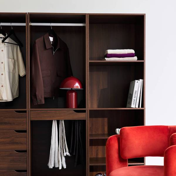 Kleiderschrank Nepal Braun - Holz teilmassiv - 200 x 180 x 45 cm