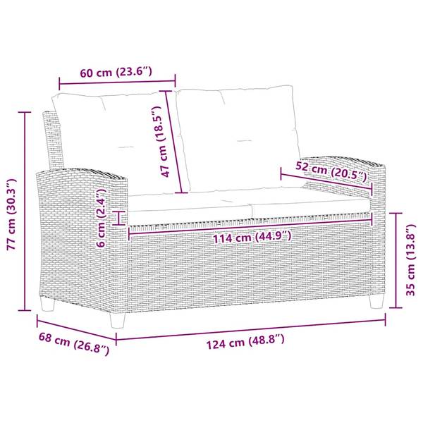 Tuinbank 3003003 grijs - polyester - staal - 68 x 77 x 68 cm