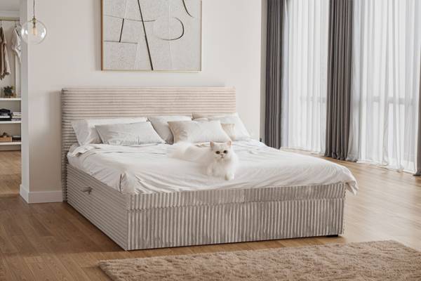 Boxspringbett TRENTO Beige - Breite: 126 cm - Liegefläche Breite: 120 cm