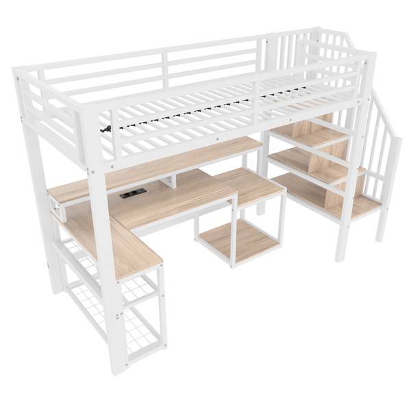 Kinderbett K-1699 Weiß - Breite: 96 cm