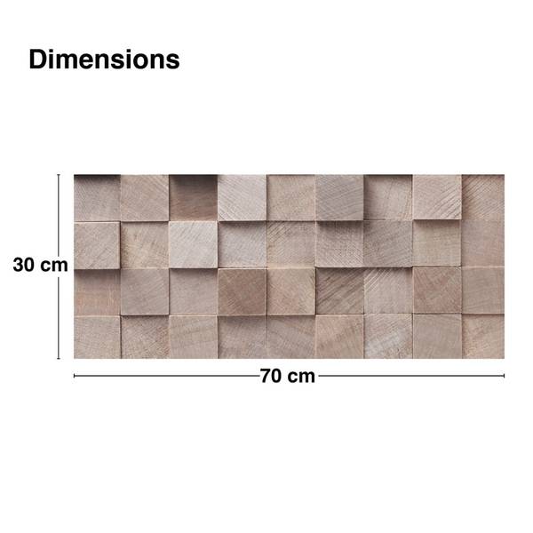 2 Wandpaneel Badezimmer-WOOD Beige - Polyester PVC - 70 x 30 x 70 cm