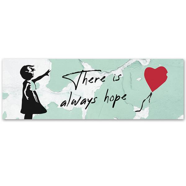 Wandbild banksy mädchen mit ballon 150 x 50 cm