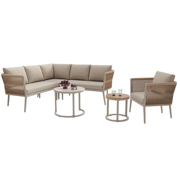 Gartenlounge-Set Gaia Ⅱ（6-tlg） Beige