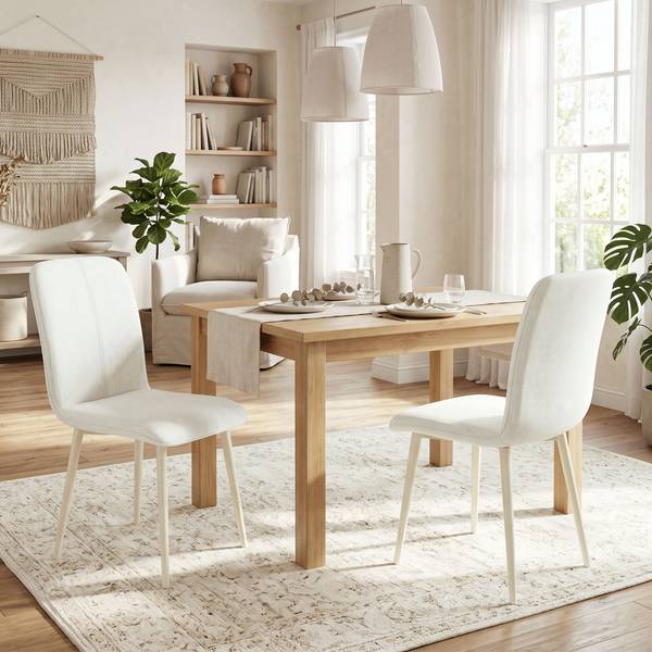 Esszimmerstühle 83A-644V00CW Weiß - Polyester - Webstoff - 57 x 85 x 42 cm