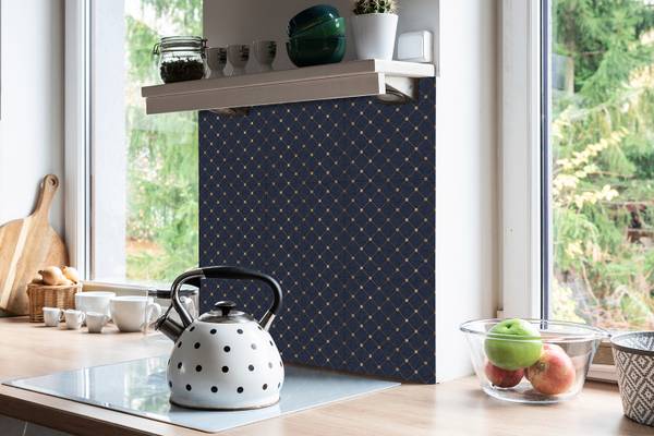 Selbstklebende Fliesen (9 St.) Muster Blau - Polyester PVC - 30 x 30 x 0 cm