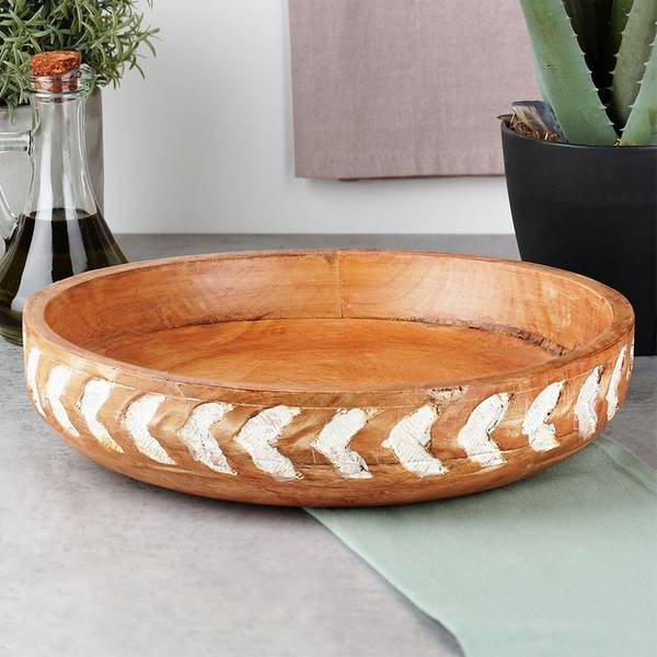 Schüssel 259690 Braun - Massivholz - 31 x 7 x 31 cm