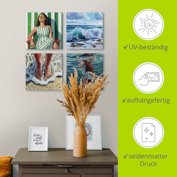 Leinwandbilder Set 4tlg. Enjoy vacation 30 x 30 cm