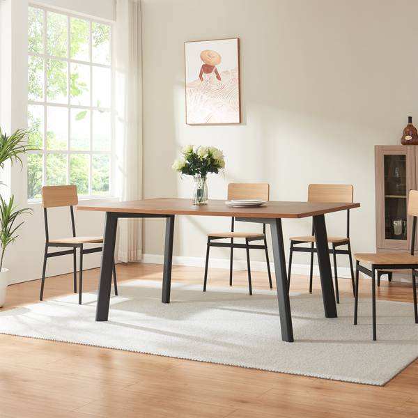 Tischbein Hostang 4er Set Schwarz - Stahl - 50 x 71 x 8 cm