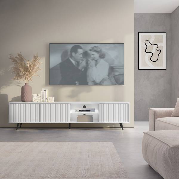 TV-kast BELLO wit - melamine - 175 x 44 x 31 cm