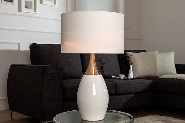 Tischlampe CARLA Silber - Weiß