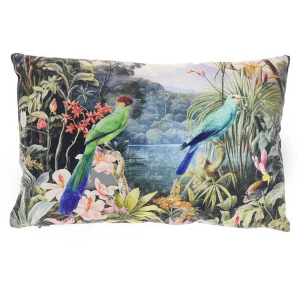 Dekokissen Winter tropical Blau - Textil - 60 x 8 x 40 cm